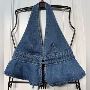 Denim Halter Peplum Jeans Top - Blue Size Small 
Rodeo, Western Cowgirl, Beach